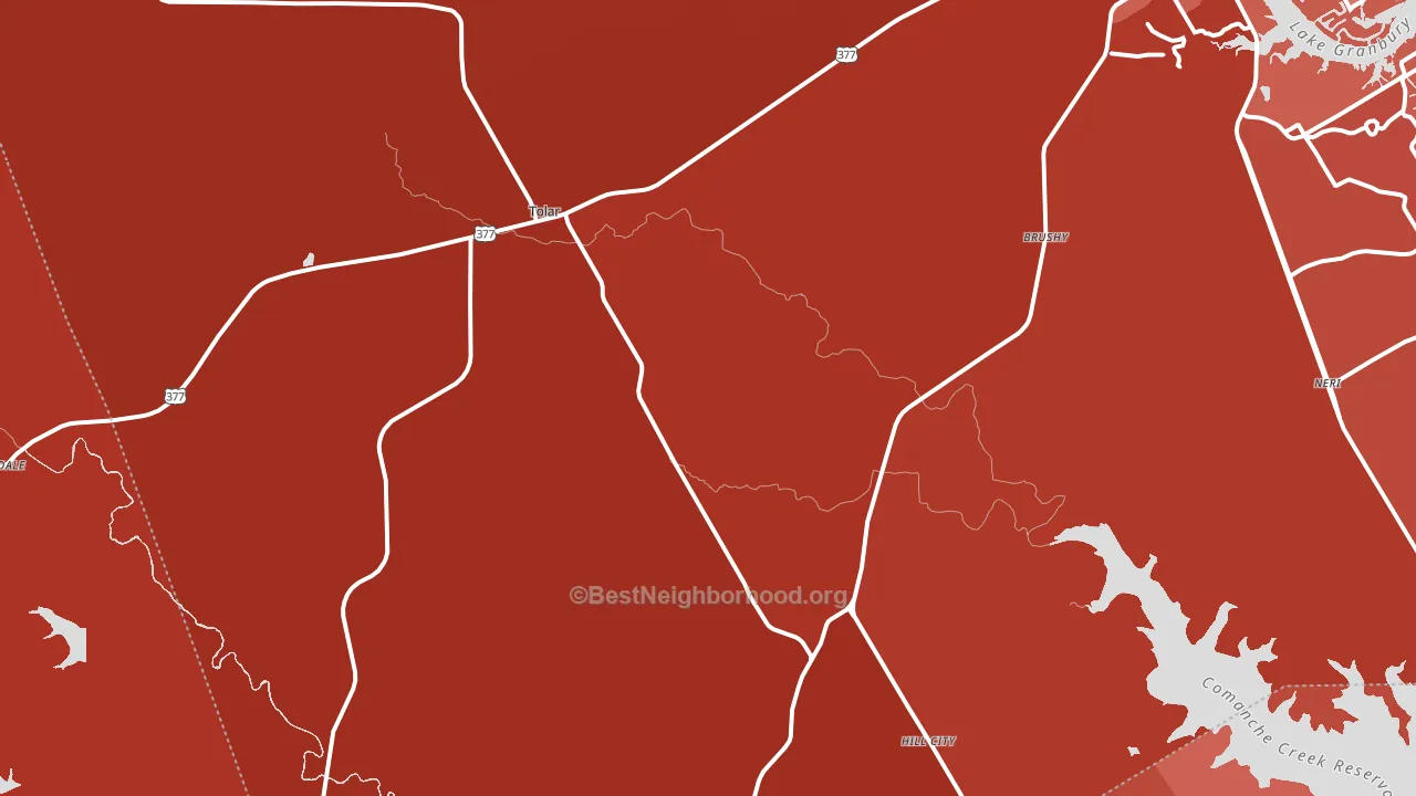 Tolar, TX block-group political-lean map