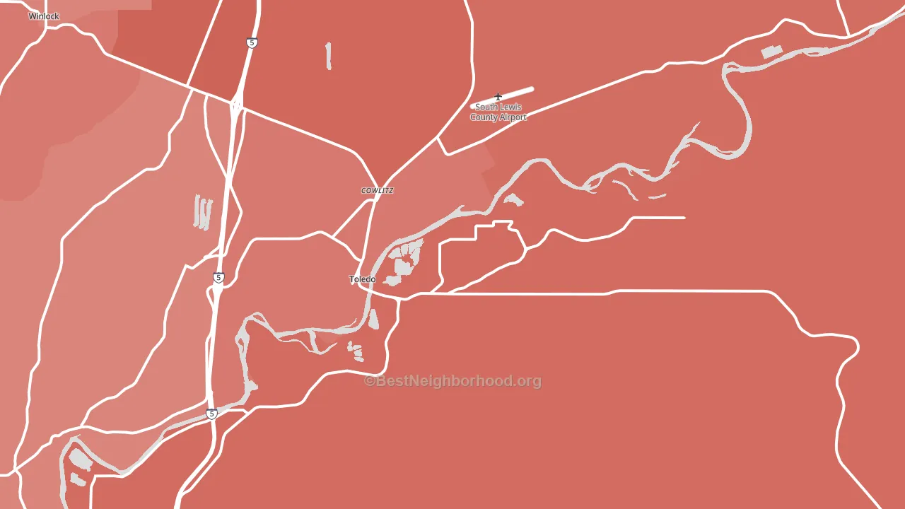 Toledo, WA block-group political-lean map