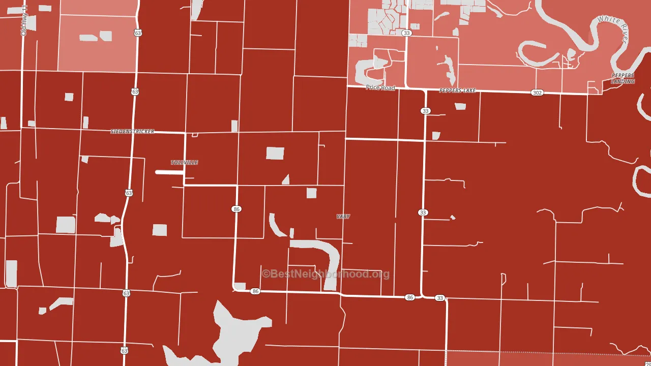 Tollville, AR block-group political-lean map