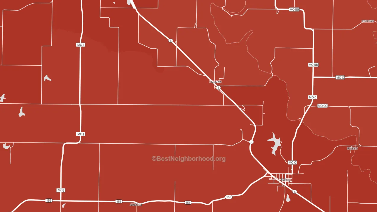 Tolona, MO block-group political-lean map