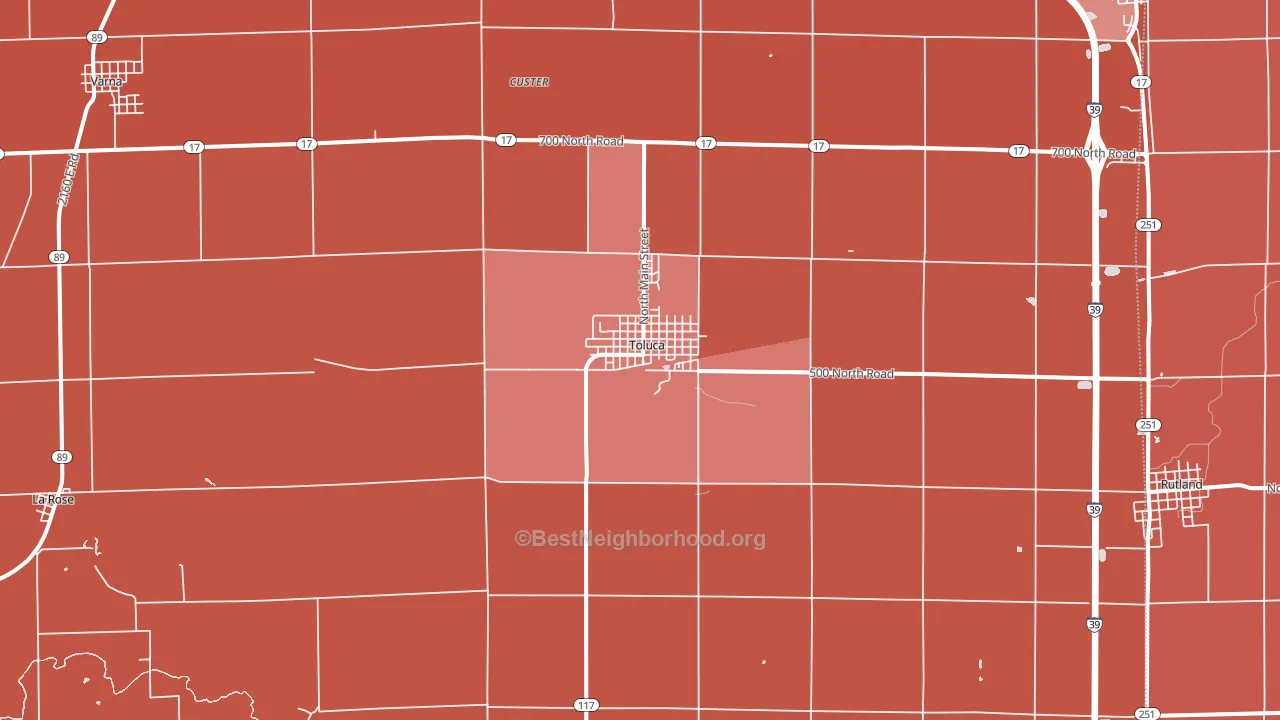 Toluca, IL block-group political-lean map