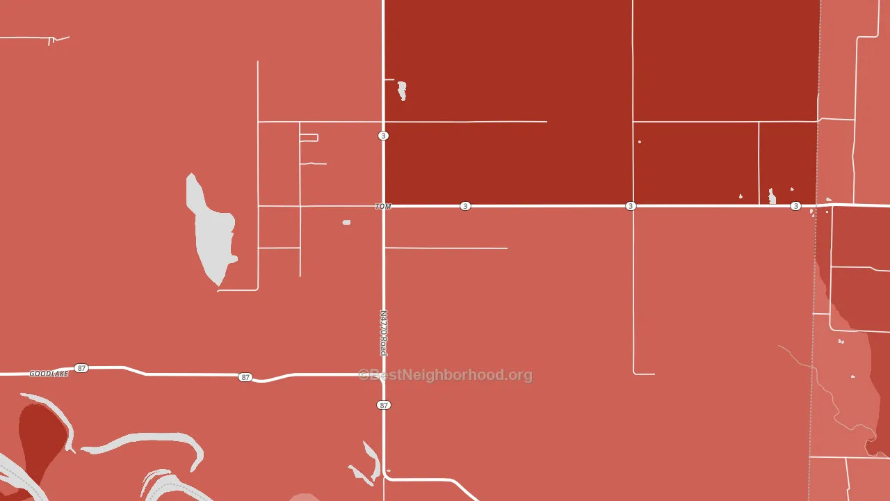 Tom, OK block-group political-lean map