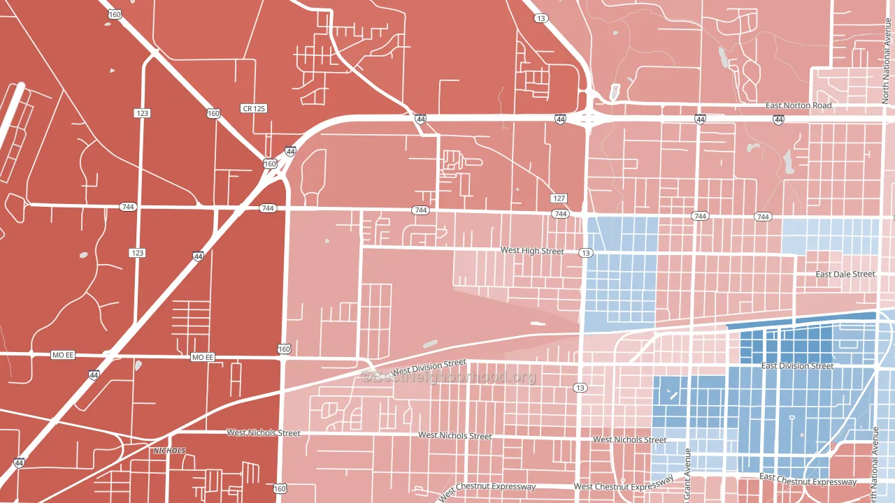 Tom Watkins, Springfield, MO block-group political-lean map