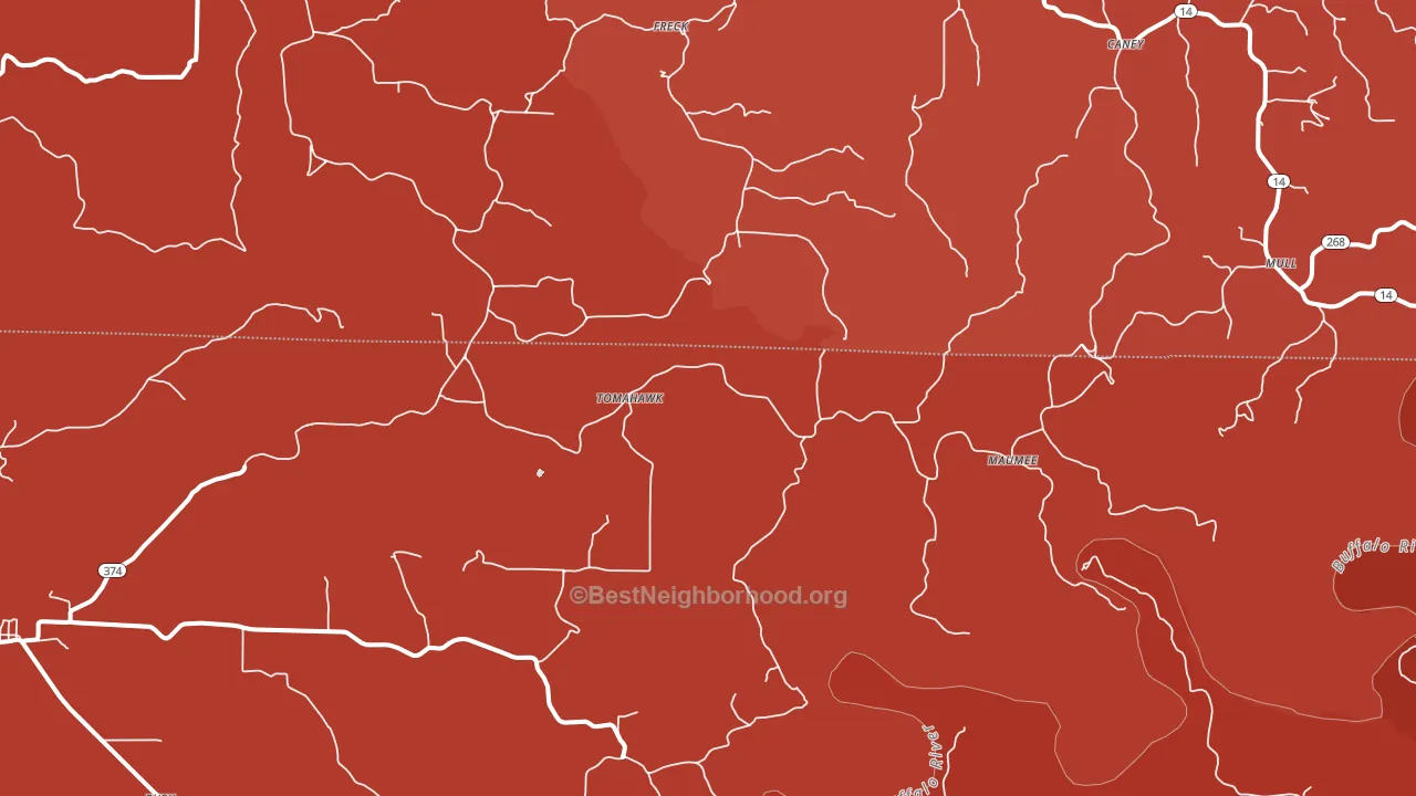 Tomahawk, AR block-group political-lean map