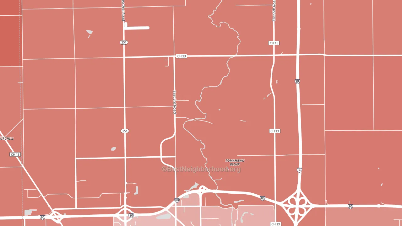 Tomahawk Bluff, IL block-group political-lean map