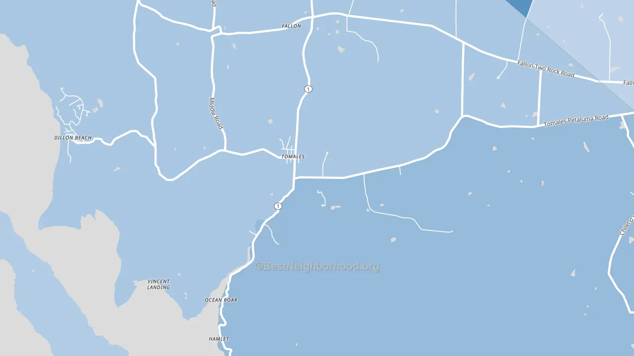 Tomales, CA block-group political-lean map