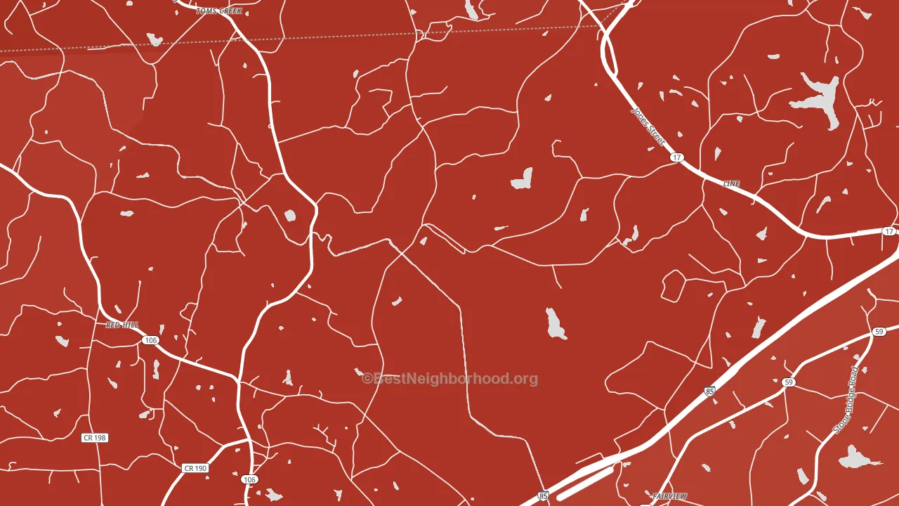 Toms Creek, GA block-group political-lean map