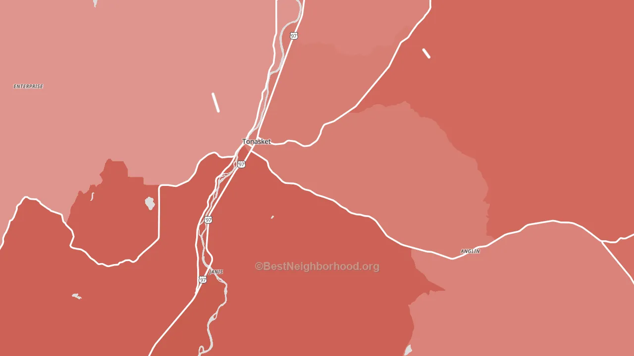 Tonasket, WA block-group political-lean map