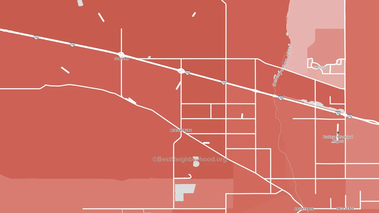 Tonopah, AZ block-group political-lean map