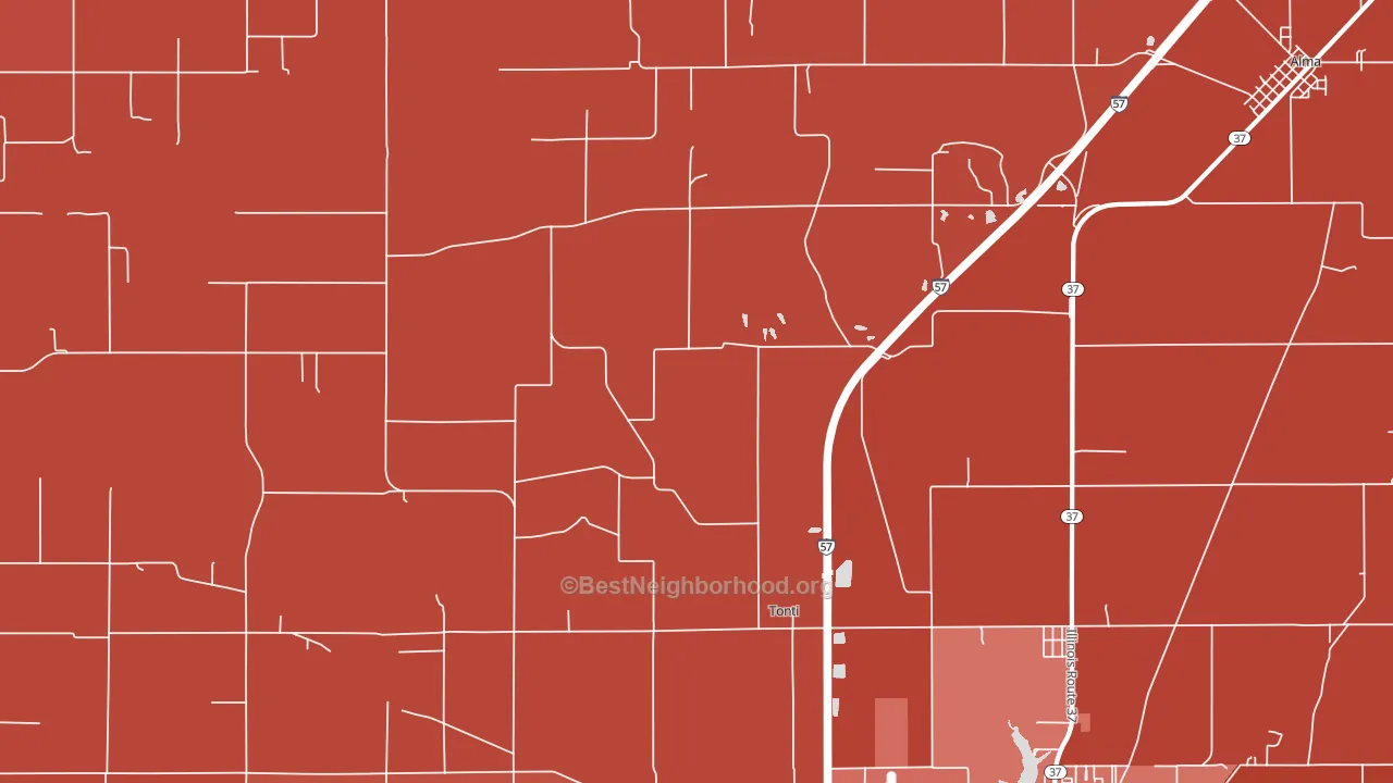Tonti, IL block-group political-lean map