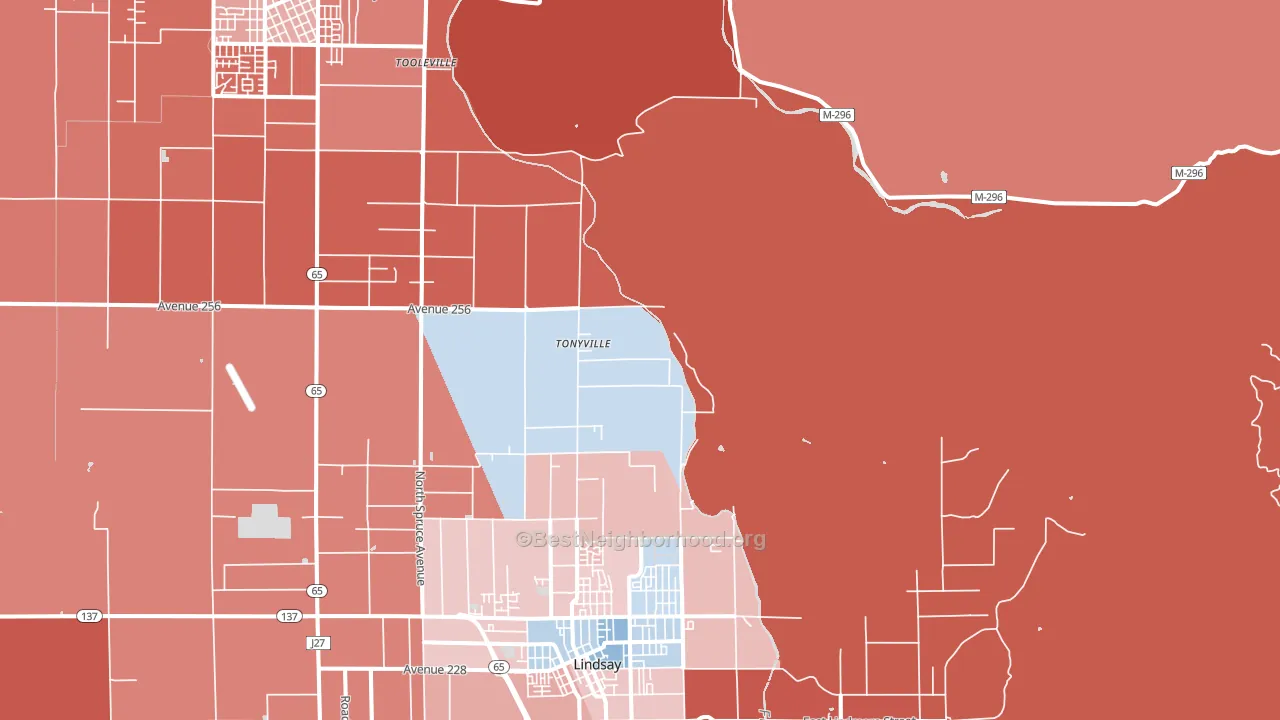 Tonyville, CA block-group political-lean map