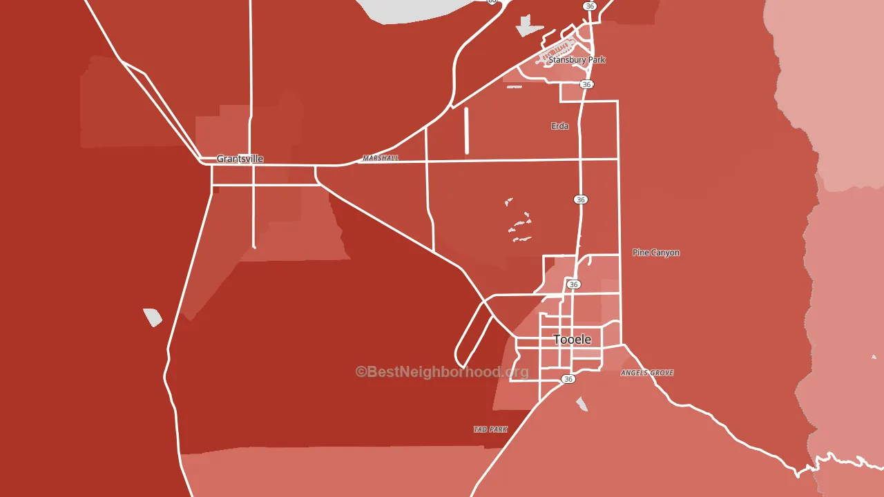 Tooele County, UT block-group political-lean map