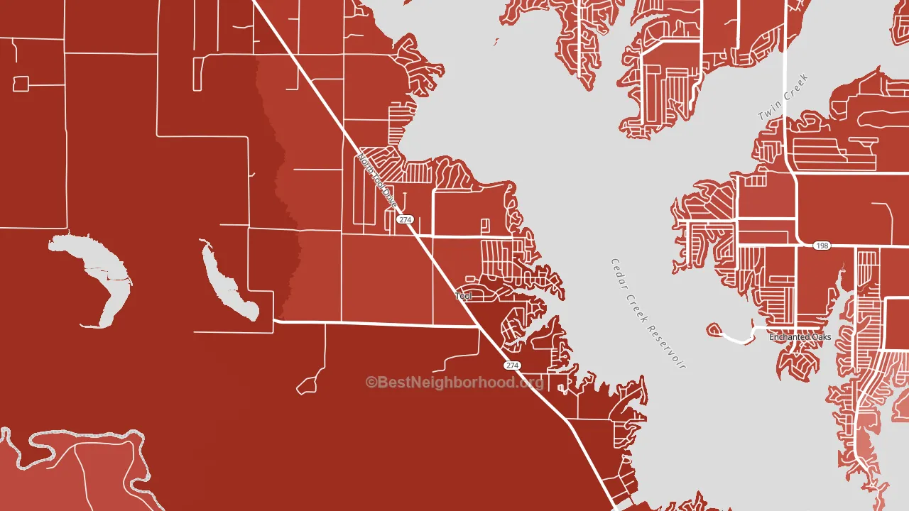 Tool, TX block-group political-lean map