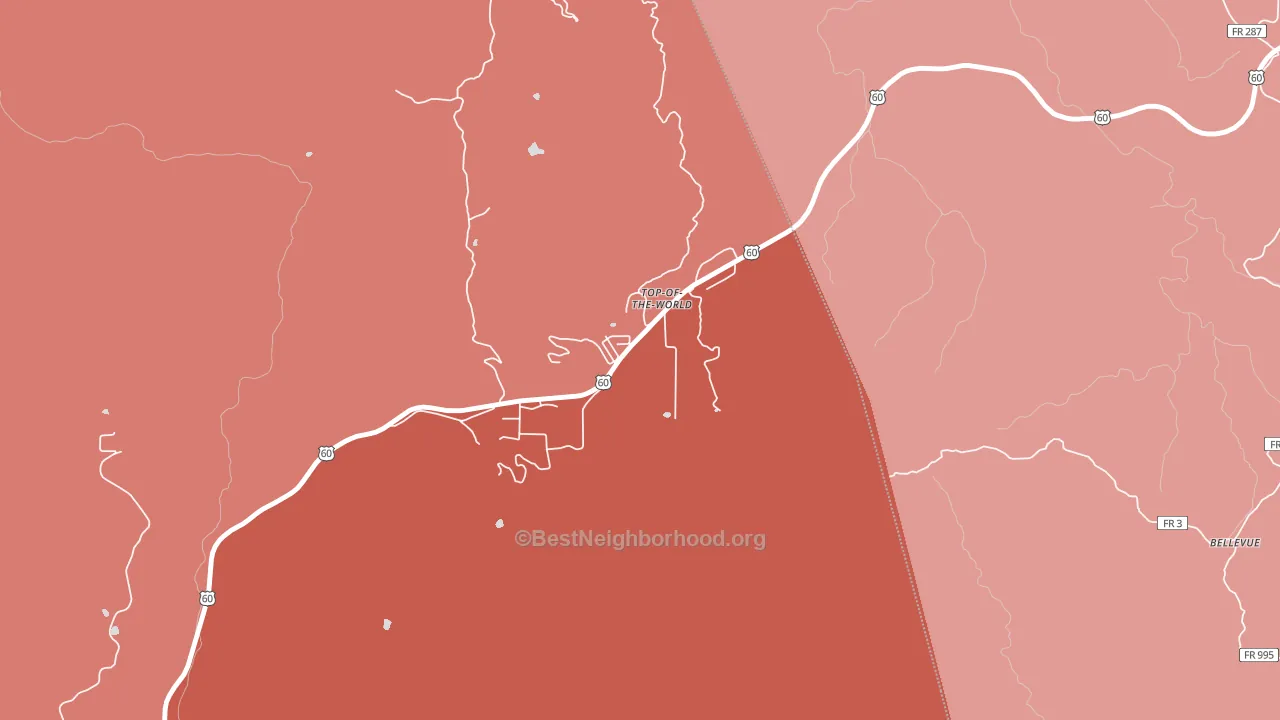 Top-of-the-World, AZ block-group political-lean map