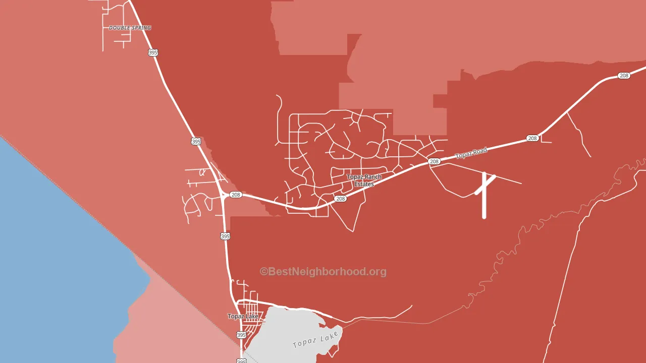 Topaz Lake, NV block-group political-lean map
