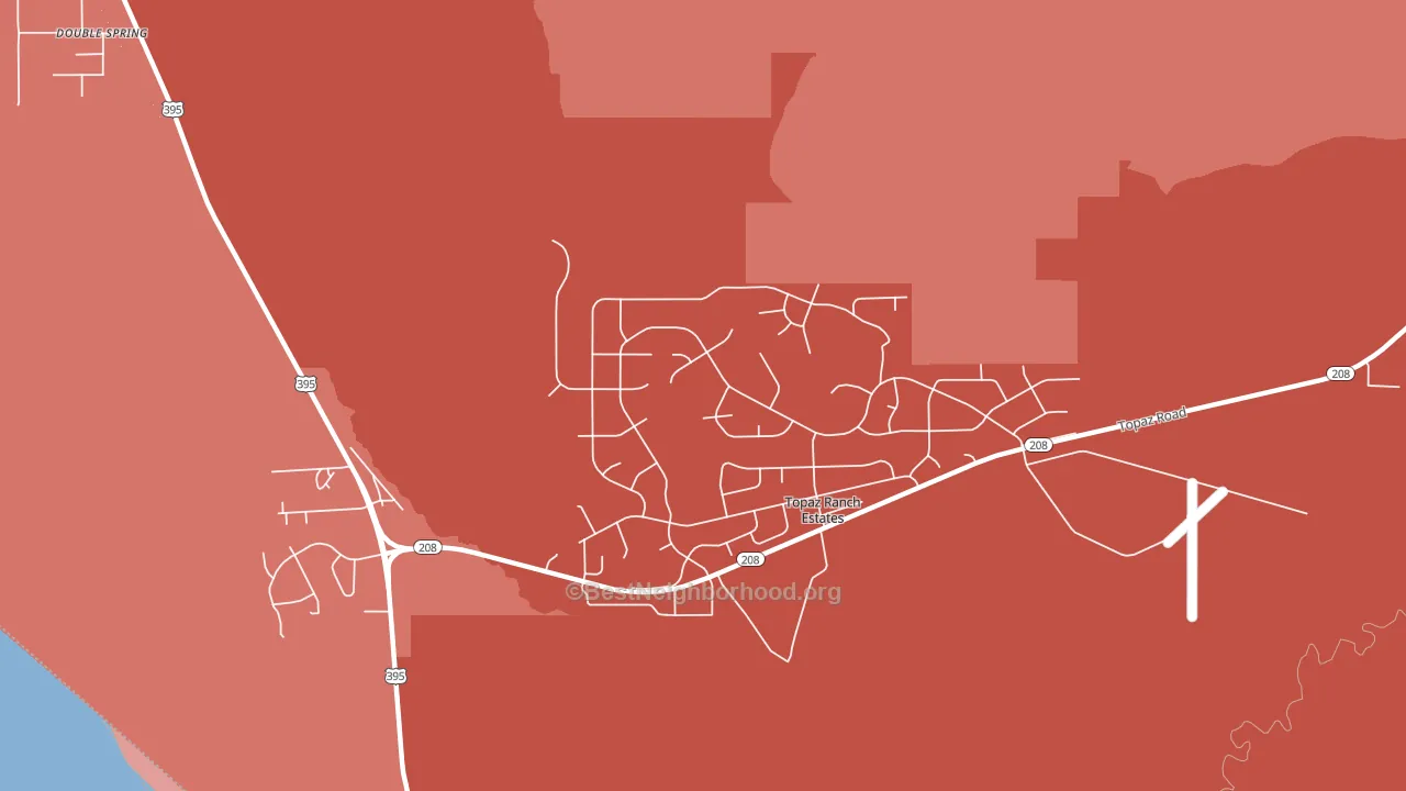 Topaz Ranch Estates, NV block-group political-lean map