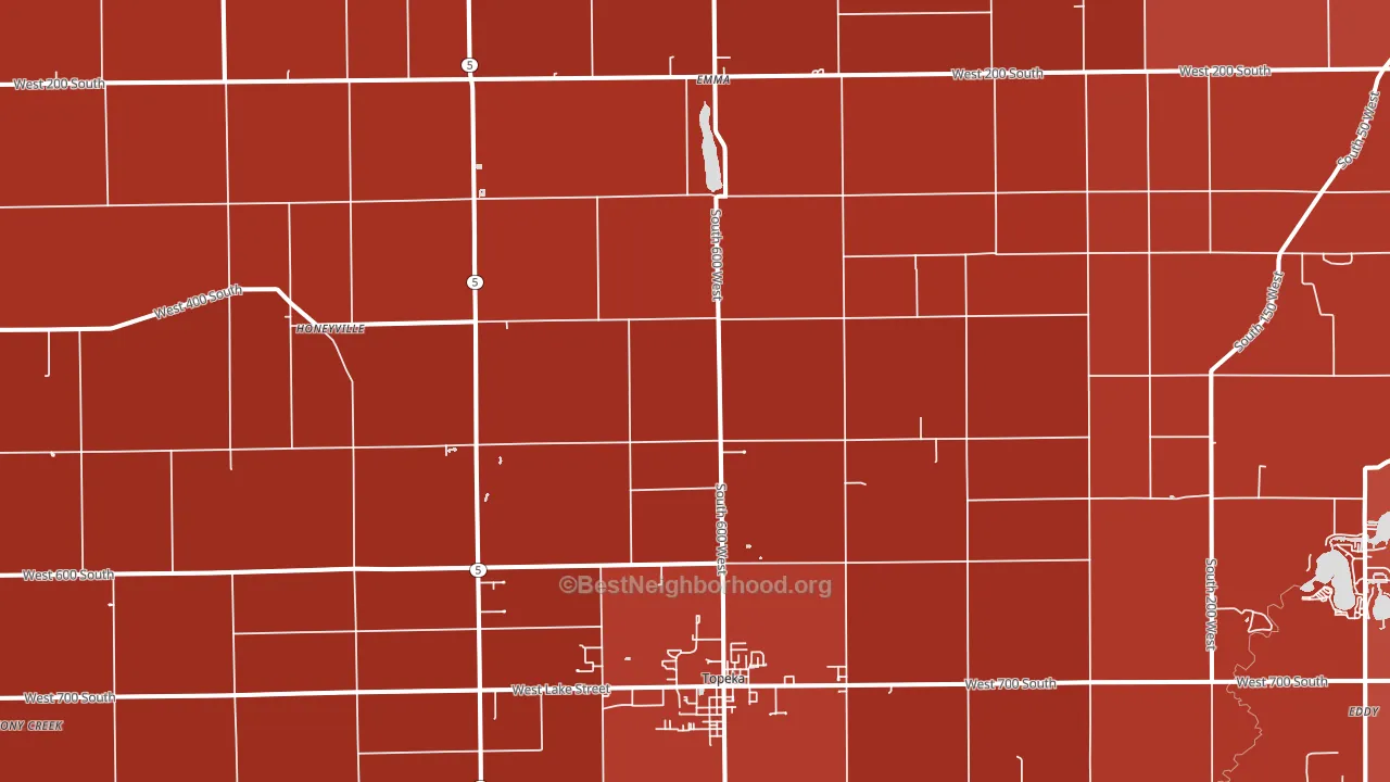 Topeka, IN block-group political-lean map