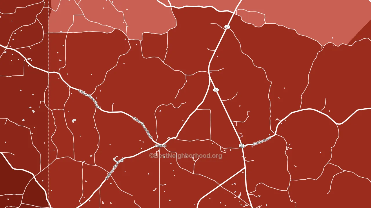 Topeka, MS block-group political-lean map