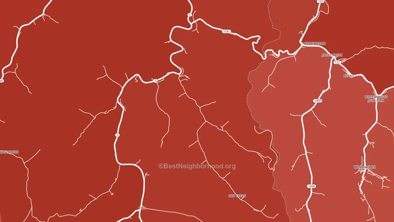 Topmost, KY block-group political-lean map