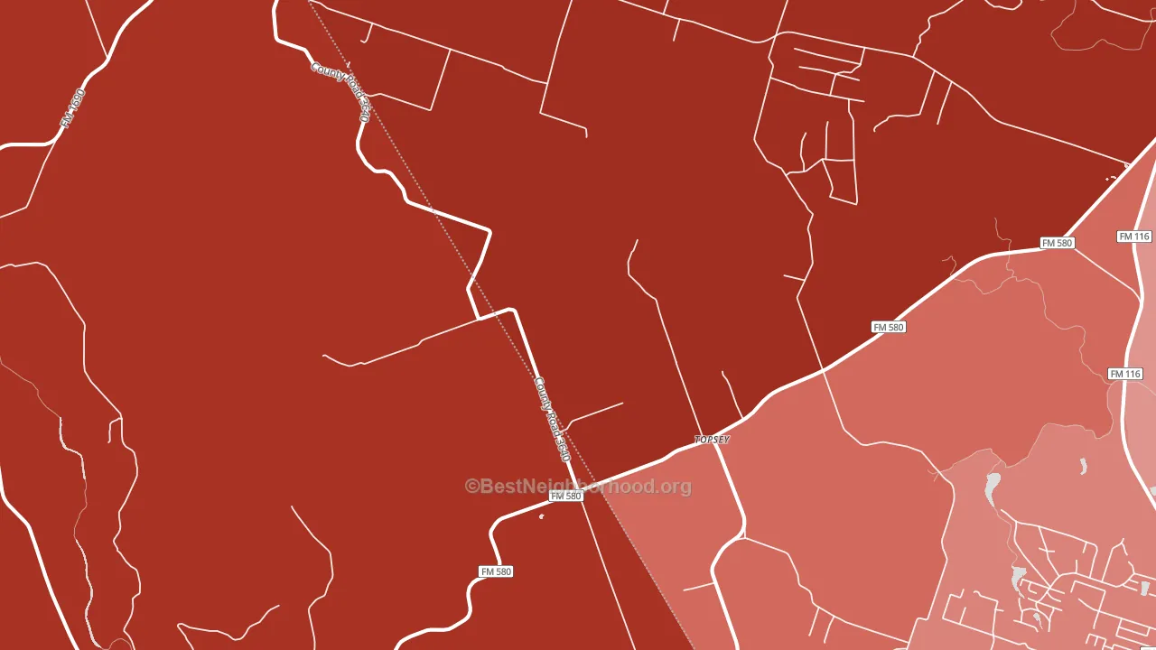Topsey, TX block-group political-lean map