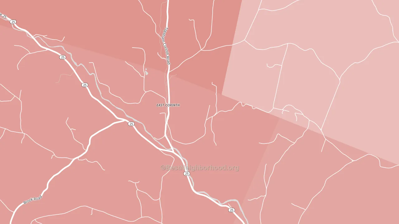 Topsham Four Corners, VT block-group political-lean map