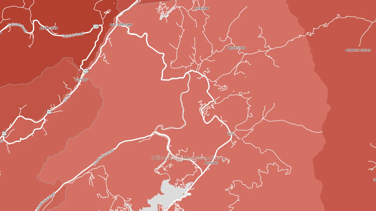 Topton, NC block-group political-lean map