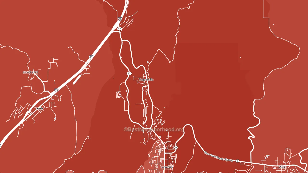 Toquerville, UT block-group political-lean map