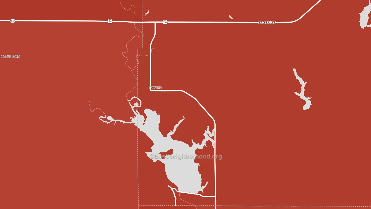 Toronto, KS block-group political-lean map