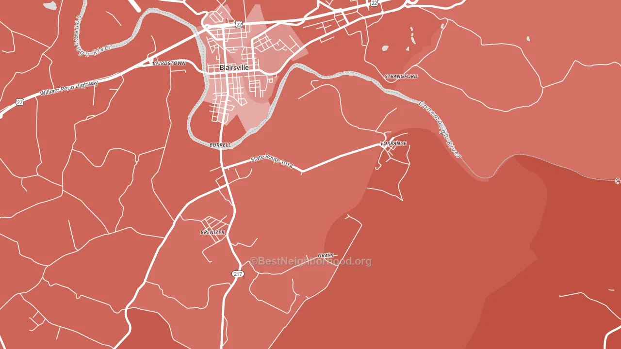 Torrance, PA block-group political-lean map