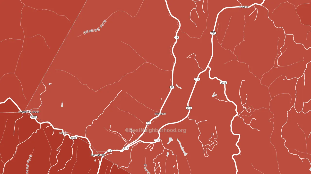 Torrent, KY block-group political-lean map