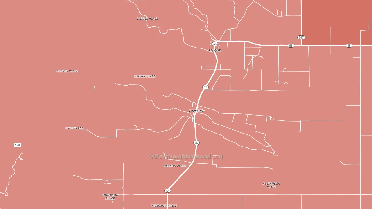 Torreon, NM block-group political-lean map