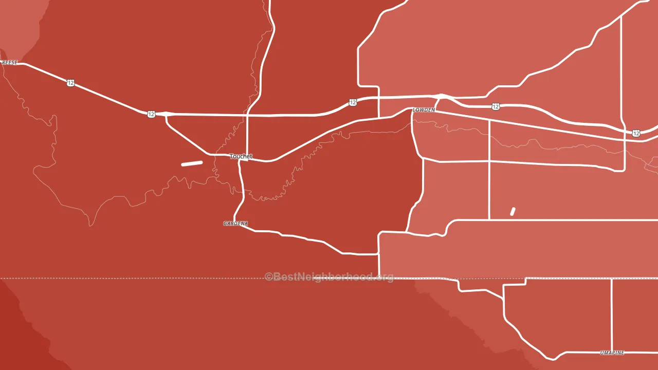 Touchet, WA block-group political-lean map