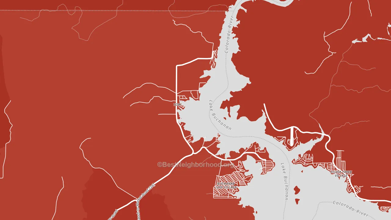 Tow, TX block-group political-lean map