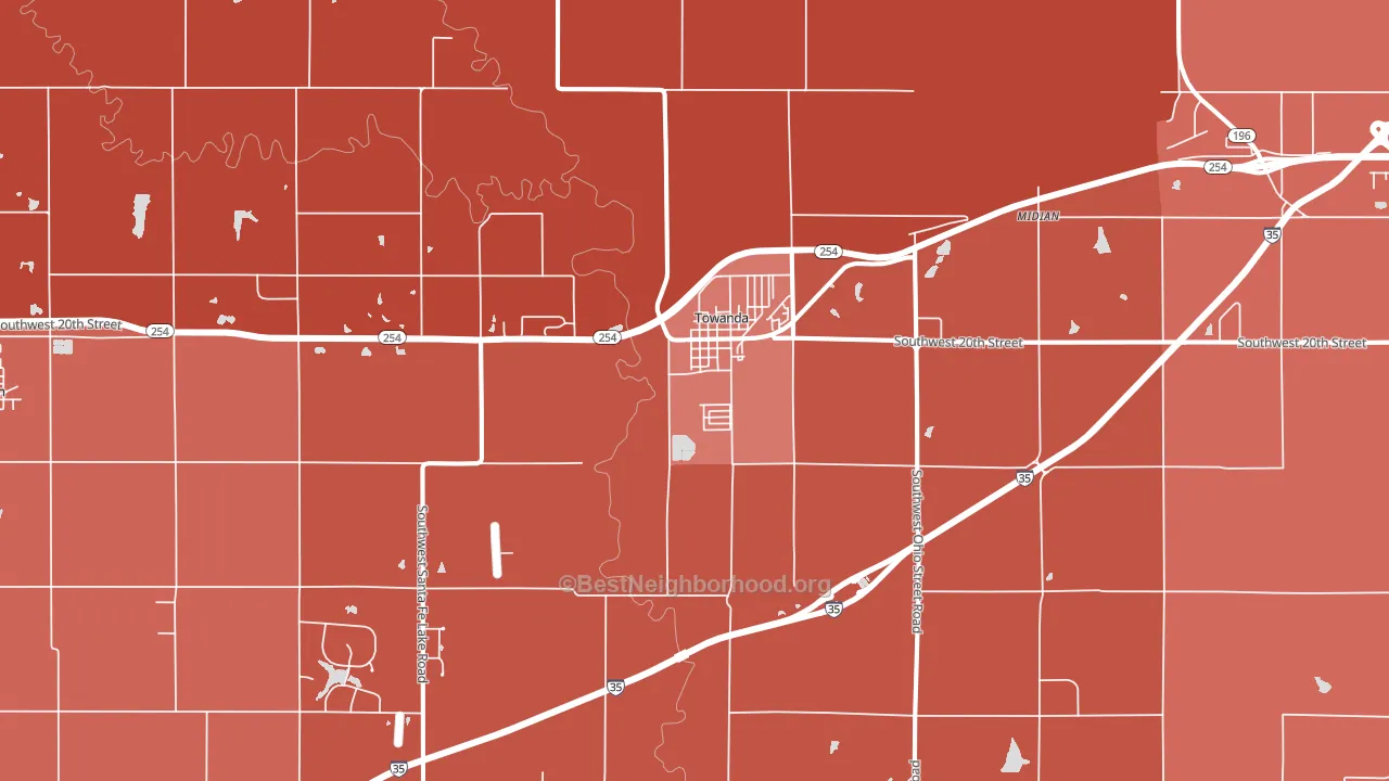 Towanda, KS block-group political-lean map