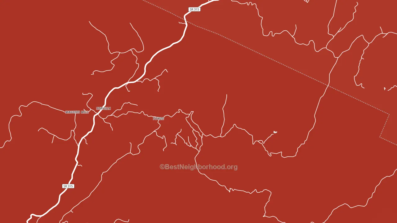 Towee, TN block-group political-lean map