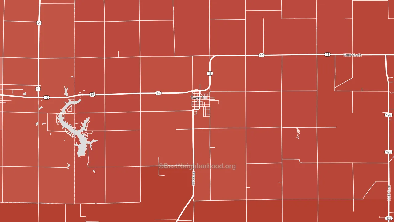 Tower Hill, IL block-group political-lean map