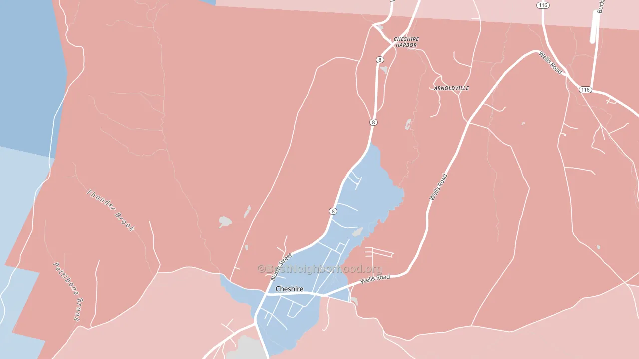 Town Crest Village, MA block-group political-lean map