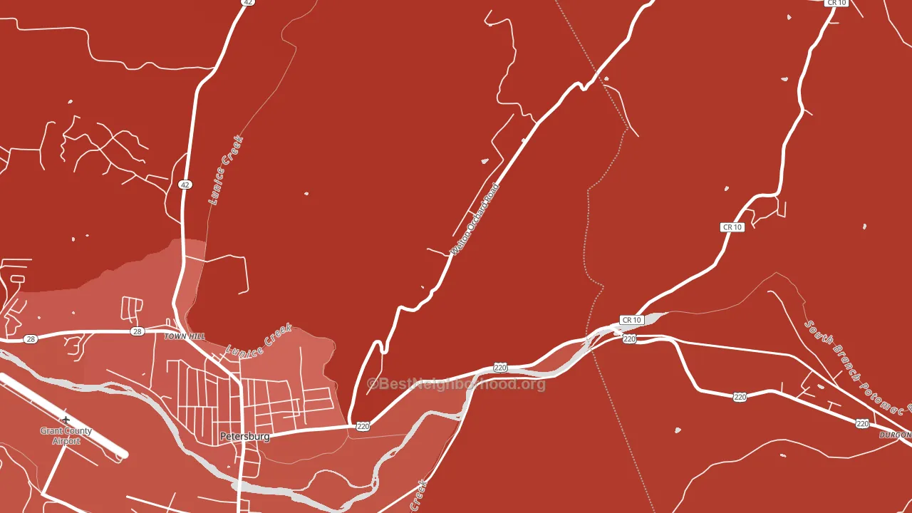 Town Hill, WV block-group political-lean map