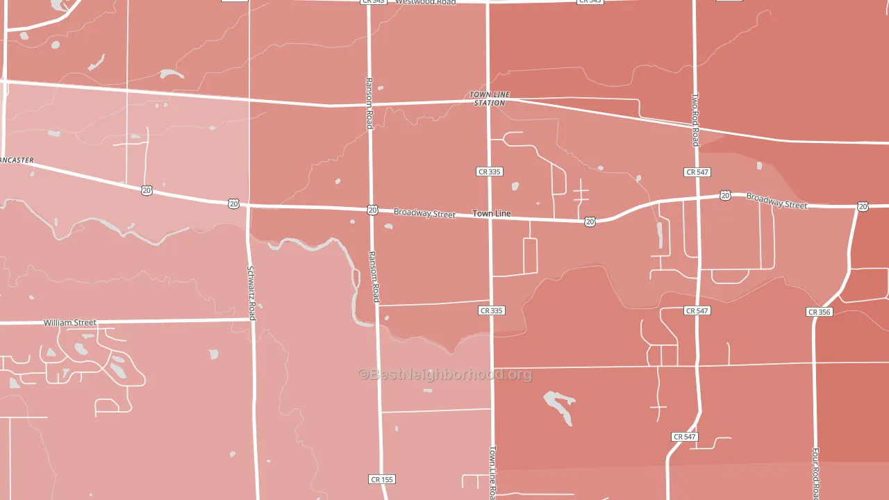 Town Line, NY block-group political-lean map