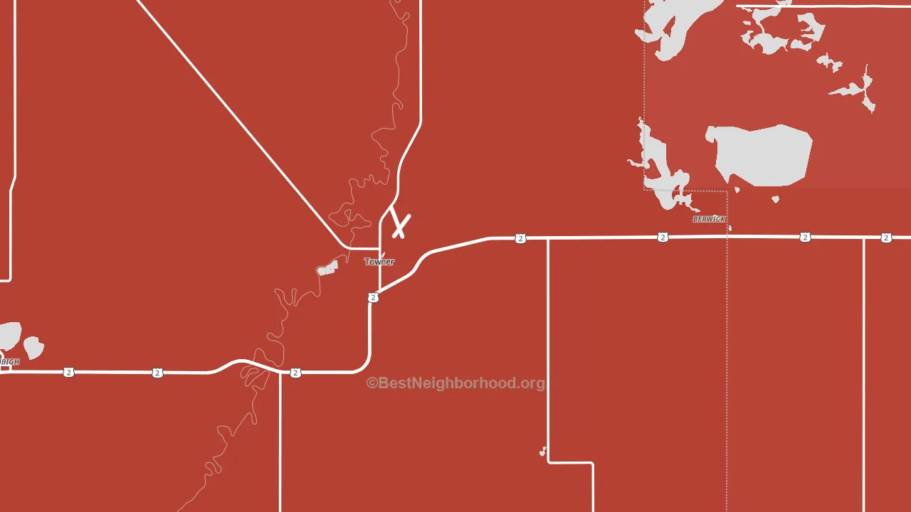Towner, ND block-group political-lean map