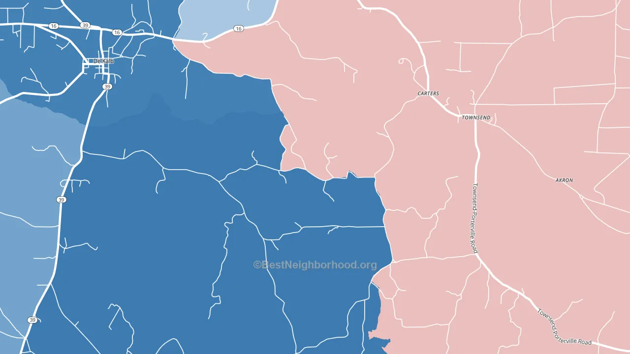 Townsend, MS block-group political-lean map