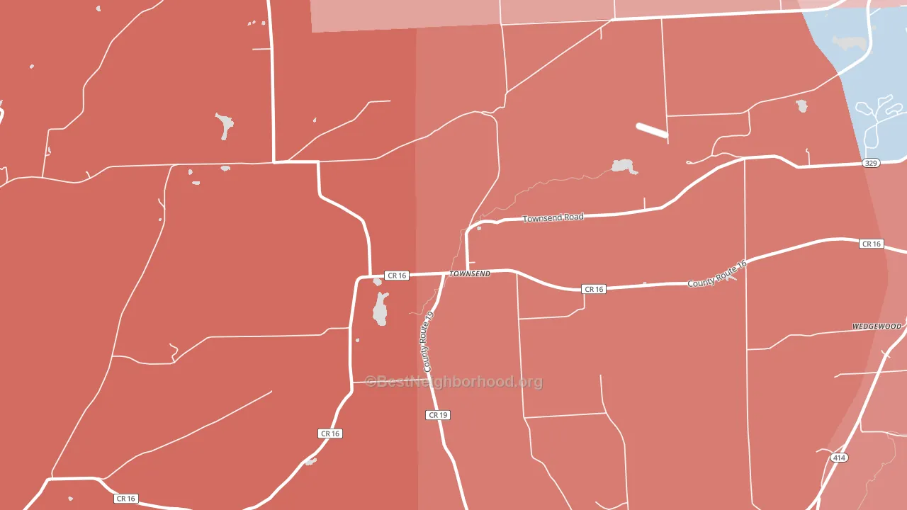 Townsend, NY block-group political-lean map