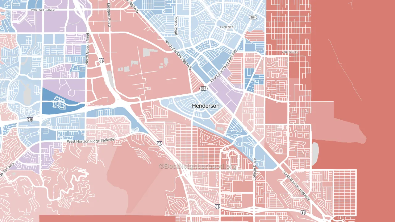 Townsite, Henderson, NV block-group political-lean map