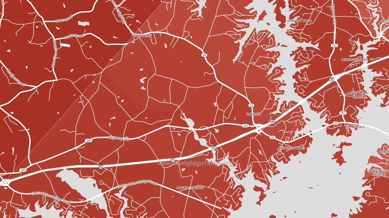 Townville, SC block-group political-lean map
