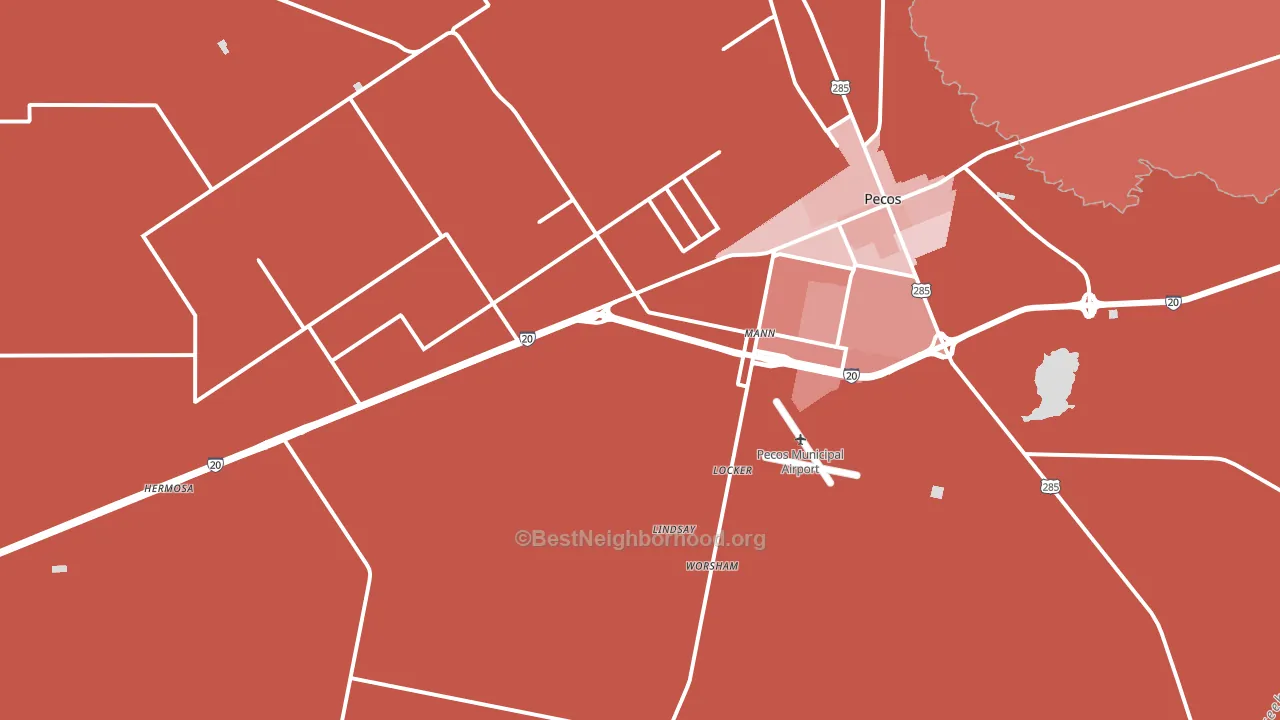 Toyahvale, TX block-group political-lean map