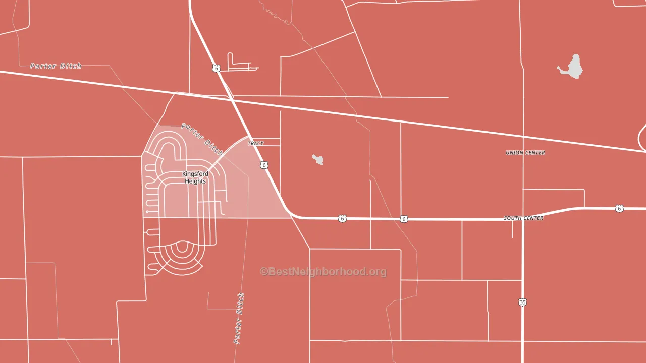 Tracy, IN block-group political-lean map