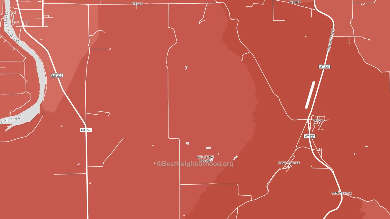 Tracy, MT block-group political-lean map