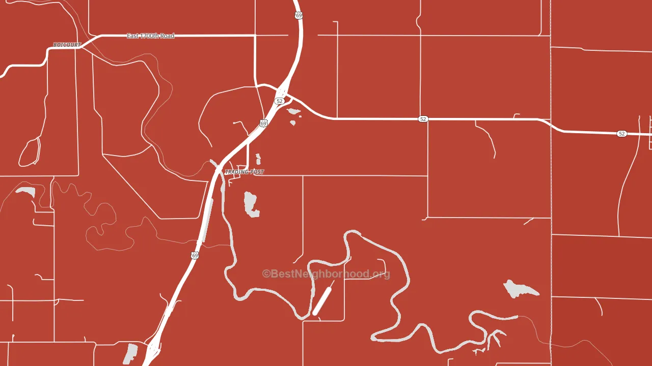 Trading Post, KS block-group political-lean map