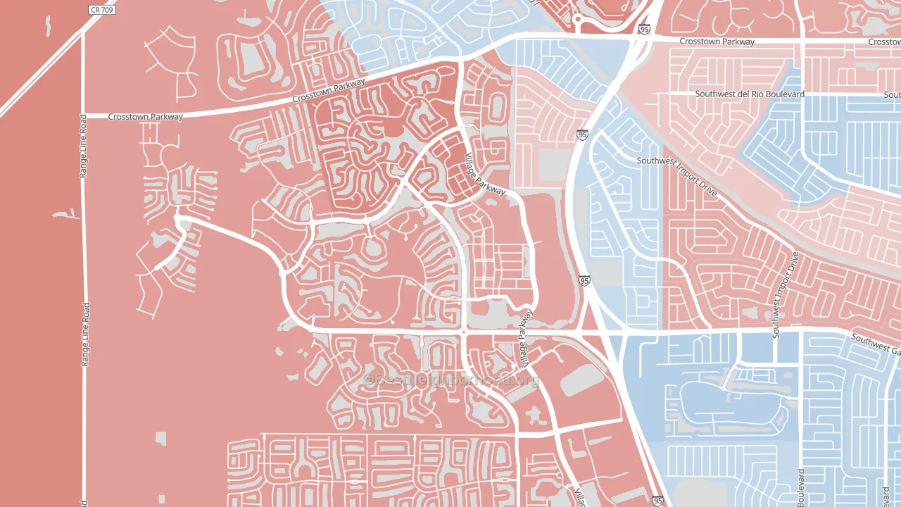 Tradition, Port St. Lucie, FL block-group political-lean map