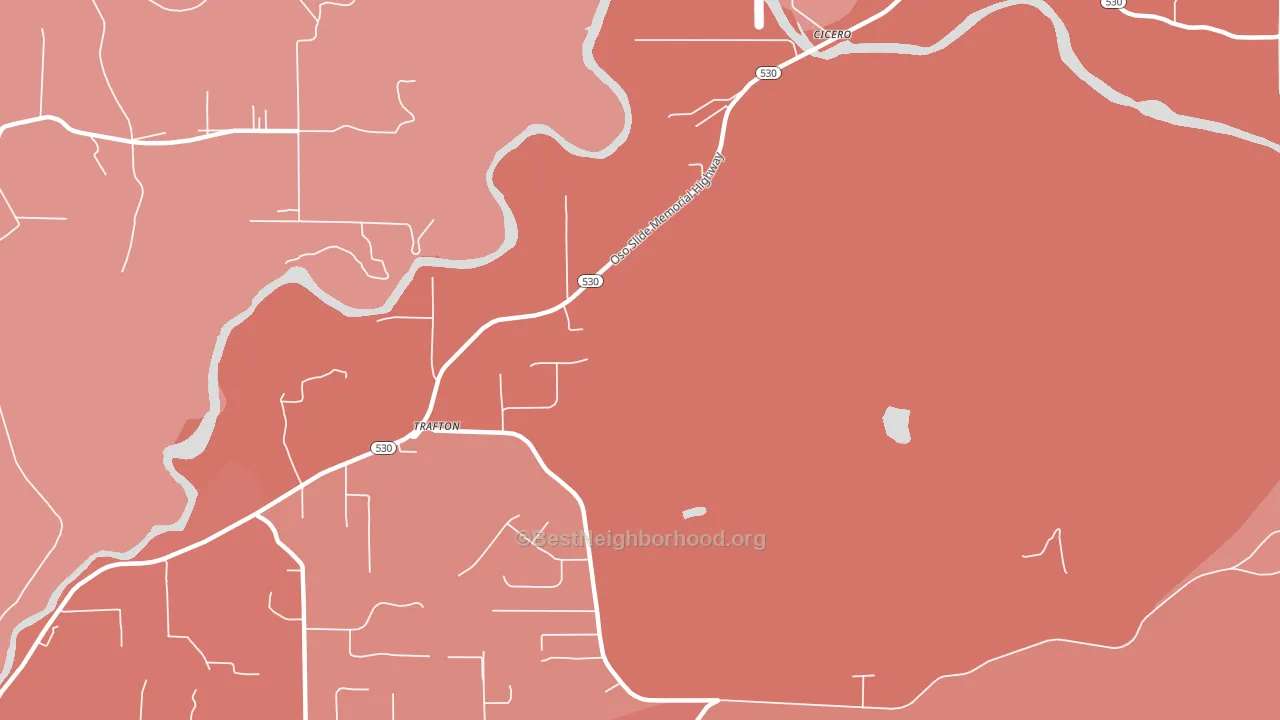 Trafton, WA block-group political-lean map